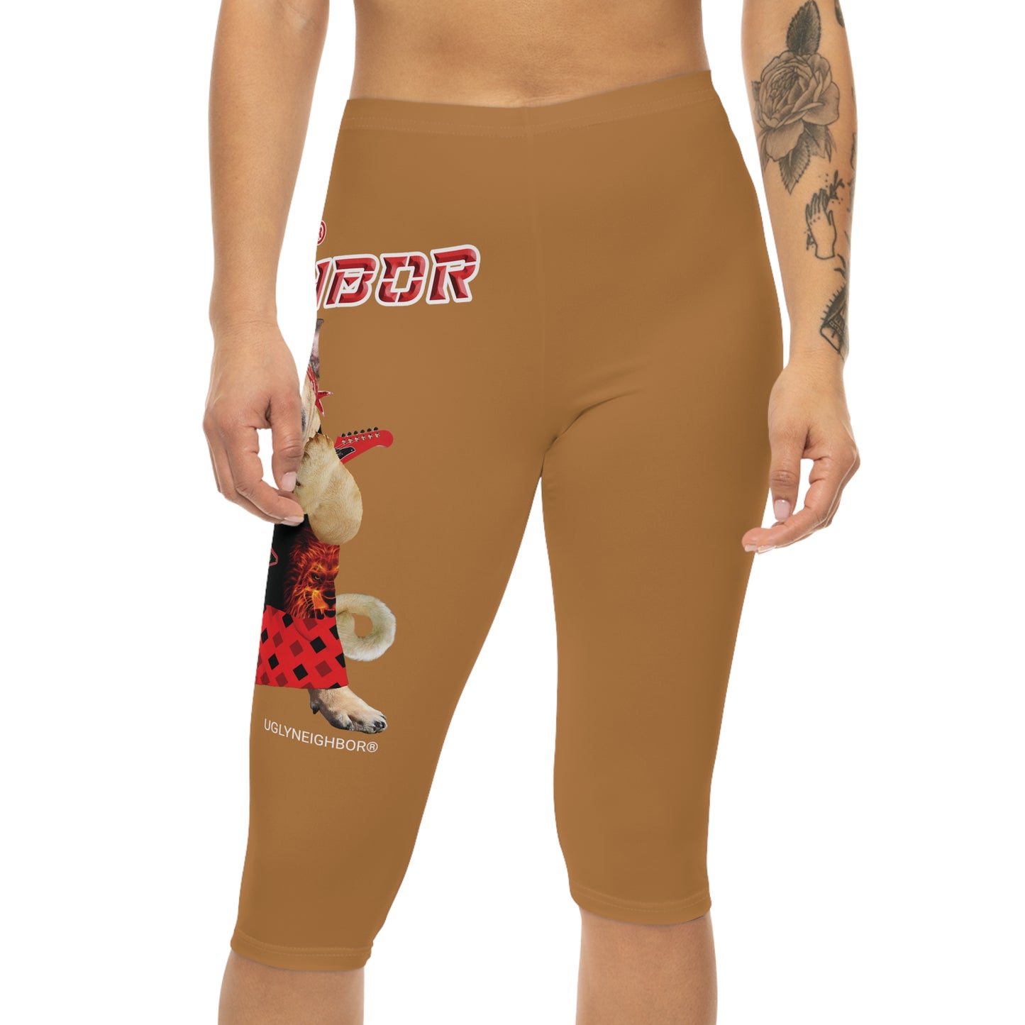 Ugly Neighbor II Women’s Capri Leggings - Light Brown