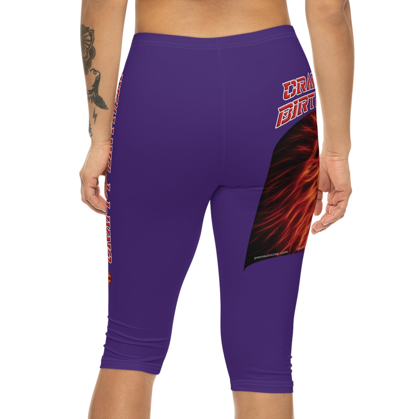 Crappy Birthday Capri-Cious Leggings - Purple