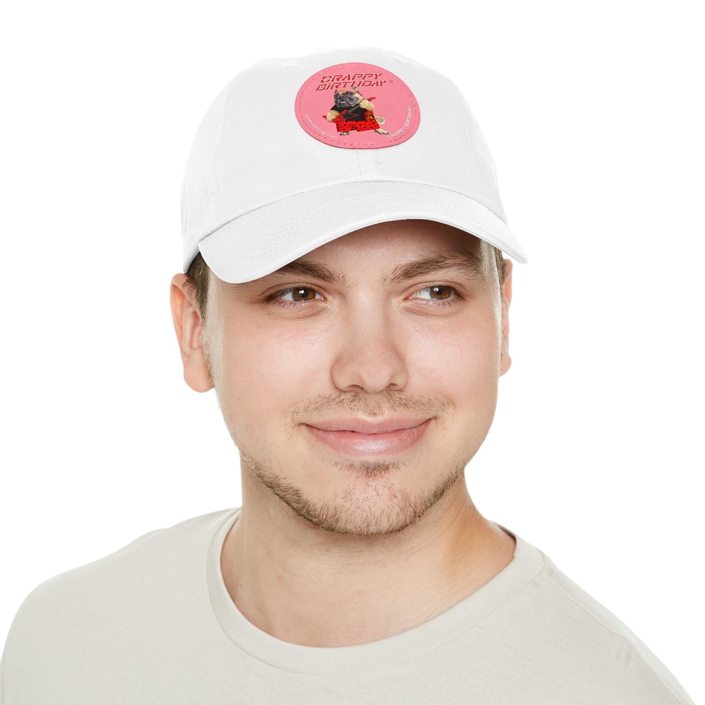 Crappy Birthday II Dad Hat with Leather Patch (Round)