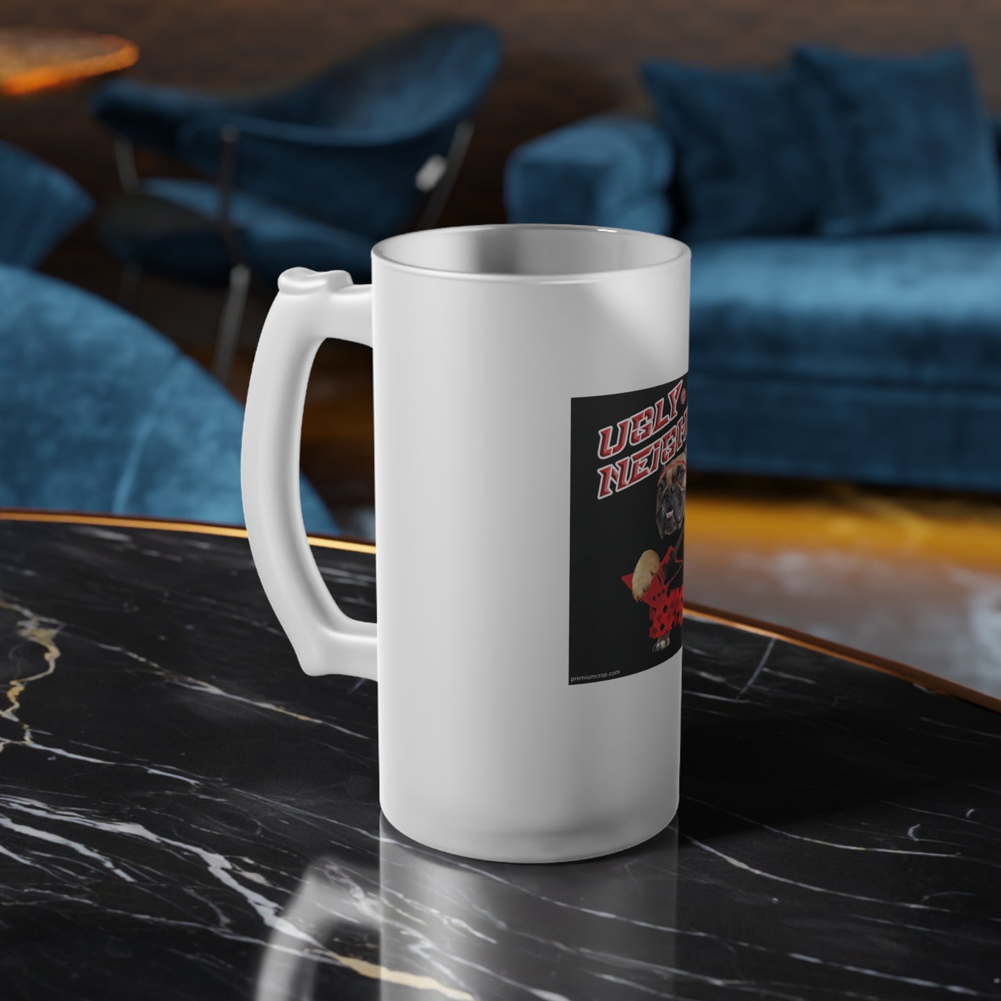 Ugly Neighbor II Frosted Glass Beer Mug