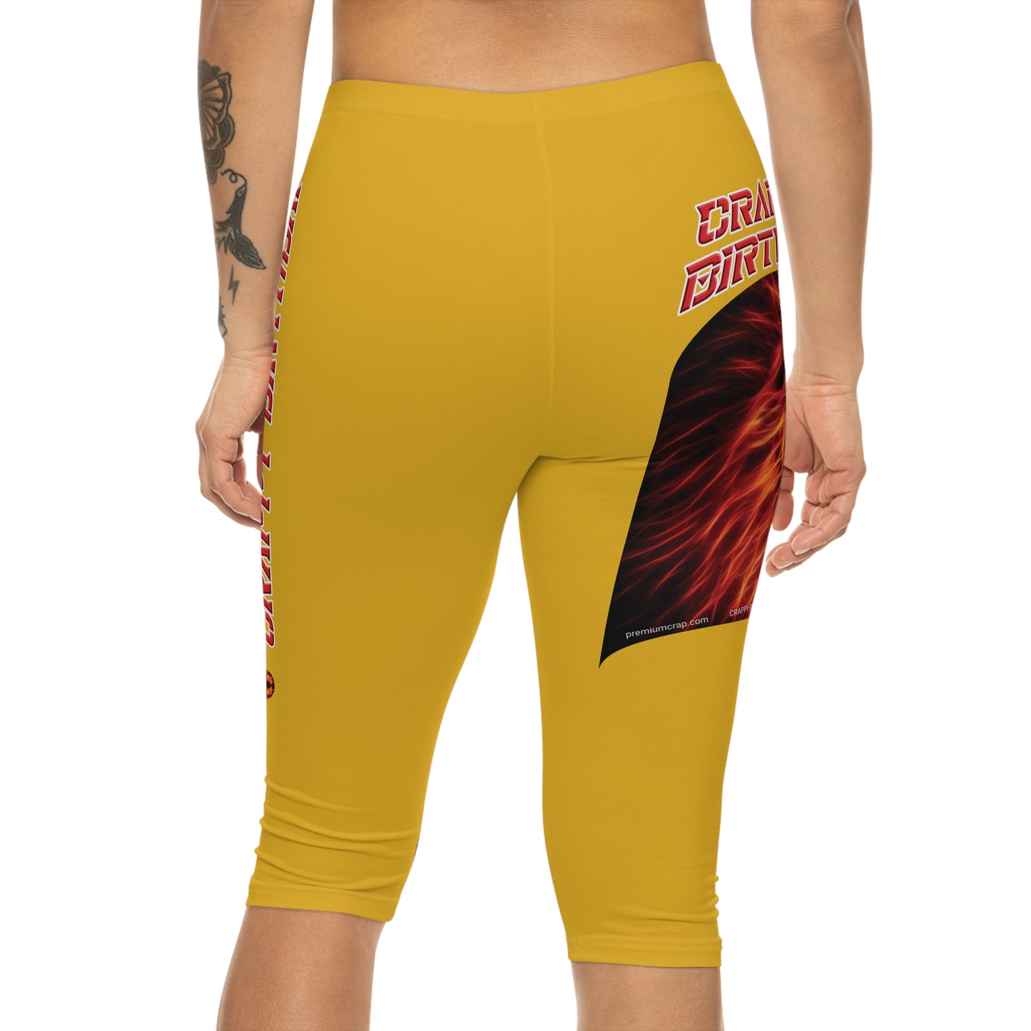 Crappy Birthday Capri-Cious Leggings - Yellow