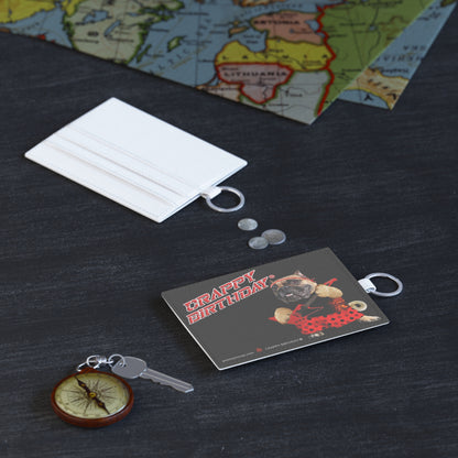 Crappy Birthday II Saffiano Leather Card Holder