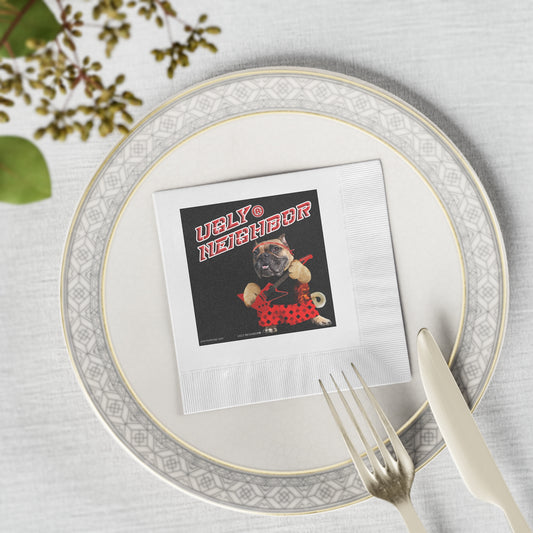 Ugly Neighbor II White Coined Napkins