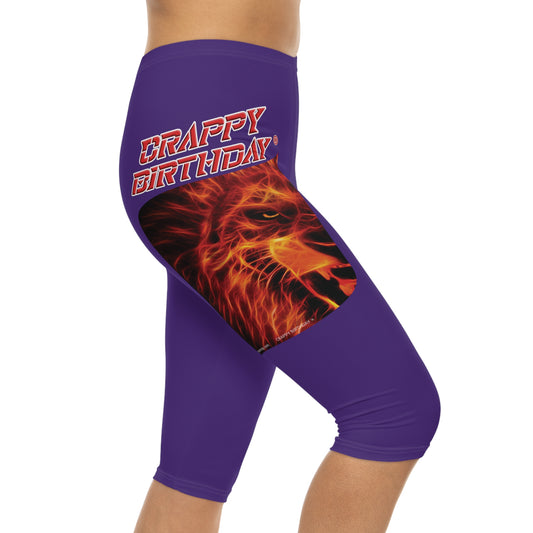 Crappy Birthday Capri-Cious Leggings - Purple