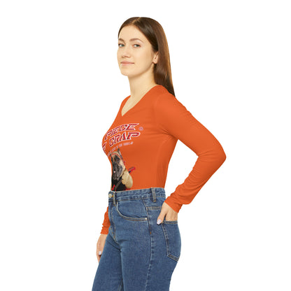 A Piece Of Crap II Women's Long Sleeve V-neck Shirt - Orange