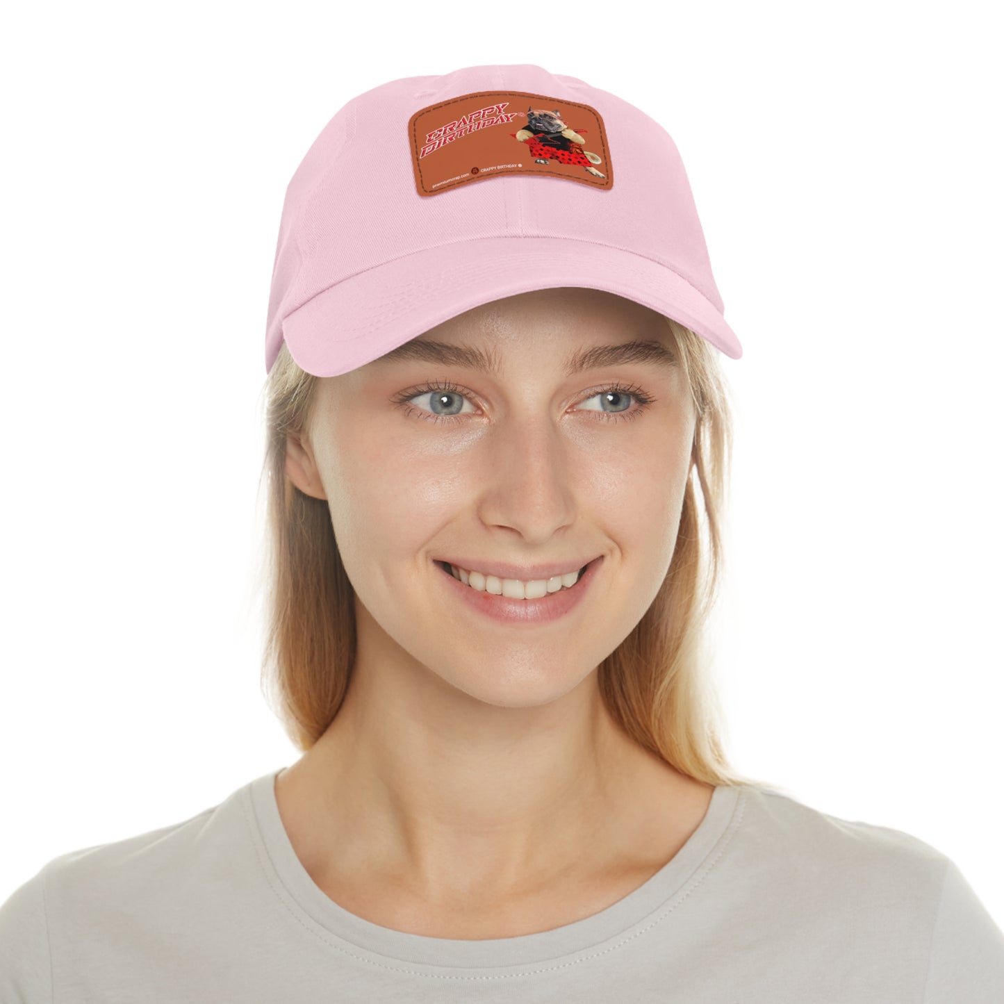 Crappy Birthday II Dad Hat with Leather Patch (Rectangle)