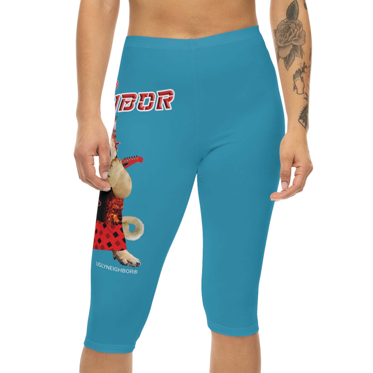 Ugly Neighbor II Women’s Capri Leggings - Turquoise