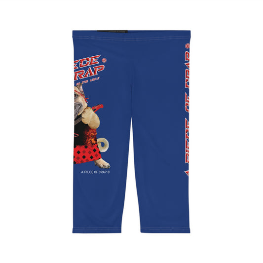 A Piece Of Crap II Women’s Capri Leggings - Dark Blue