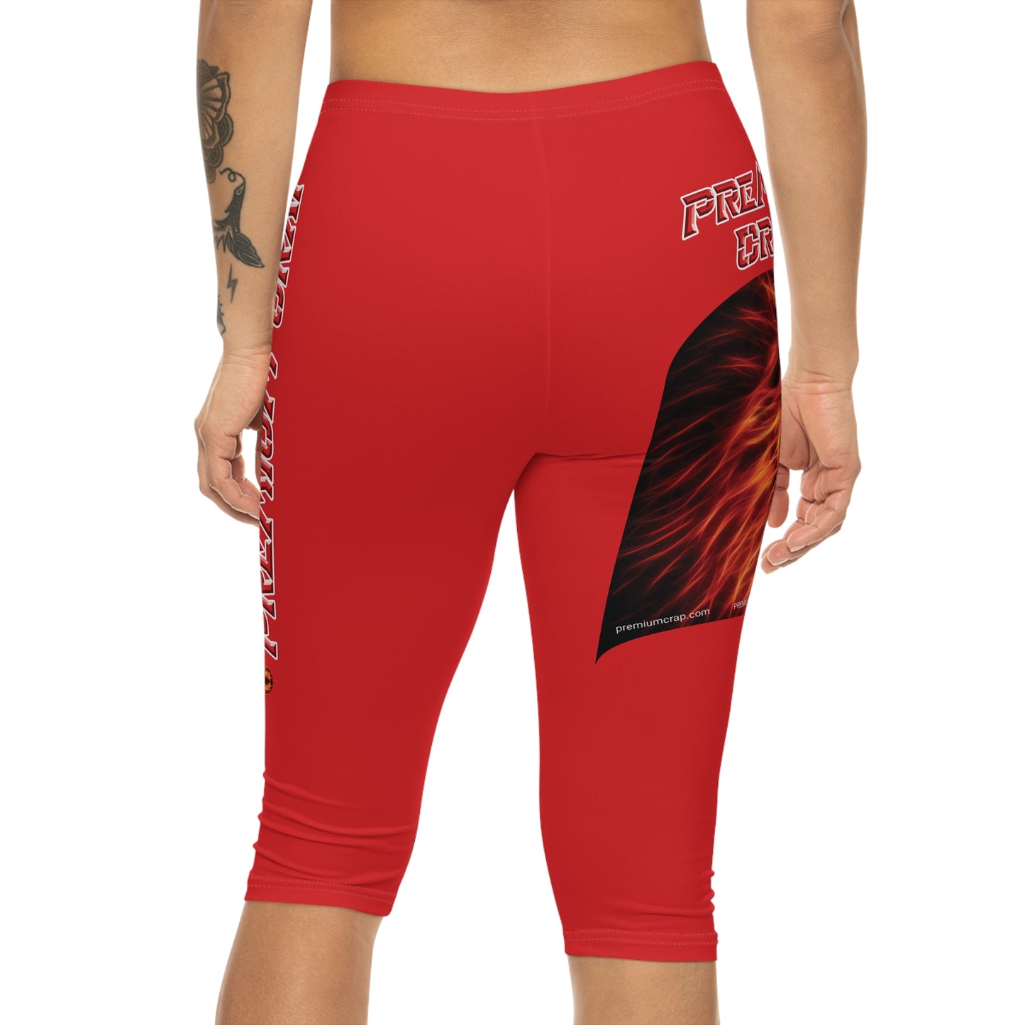 Premium Crap Capri-Cious Leggings - Red