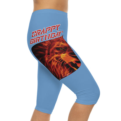 Crappy Birthday Capri-Cious Leggings - Light Blue