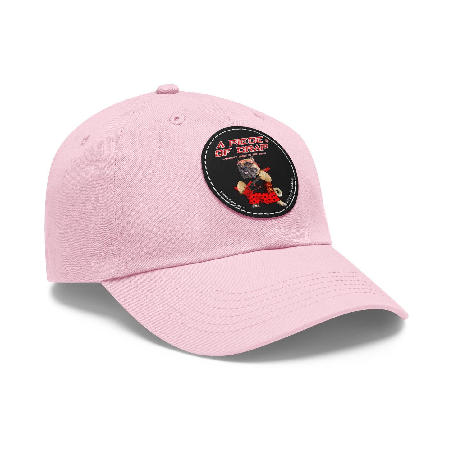 A Piece of Crap II Dad Hat with Leather Patch (Round)