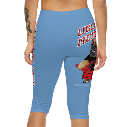 Ugly Neighbor II Women’s Capri Leggings - Light Blue