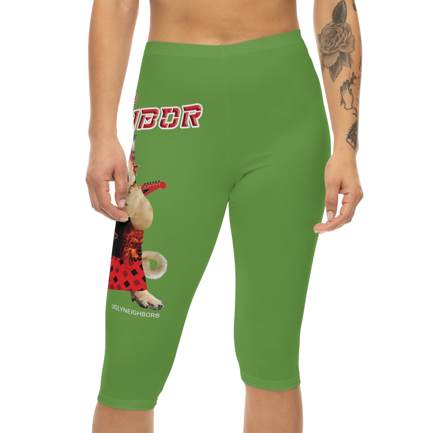 Ugly Neighbor II Women’s Capri Leggings - Green