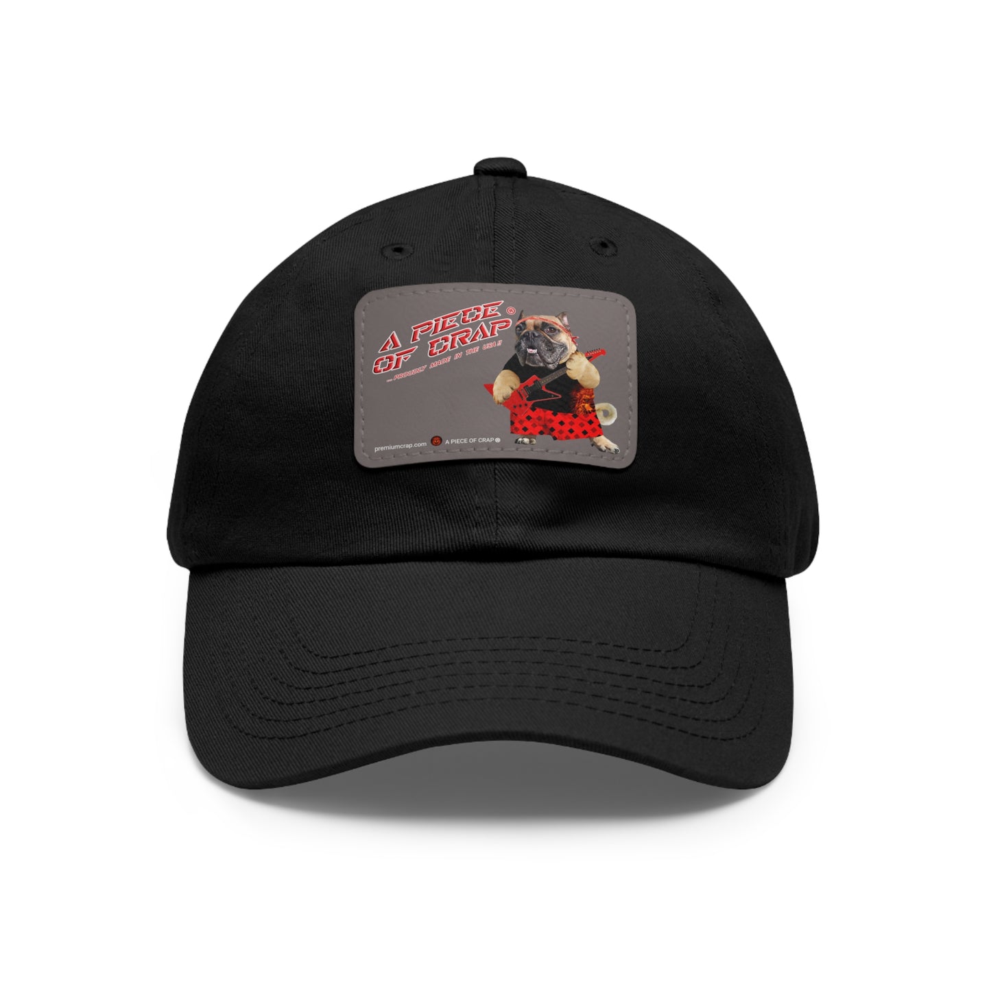 A Piece of Crap II Dad Hat with Leather Patch (Round)