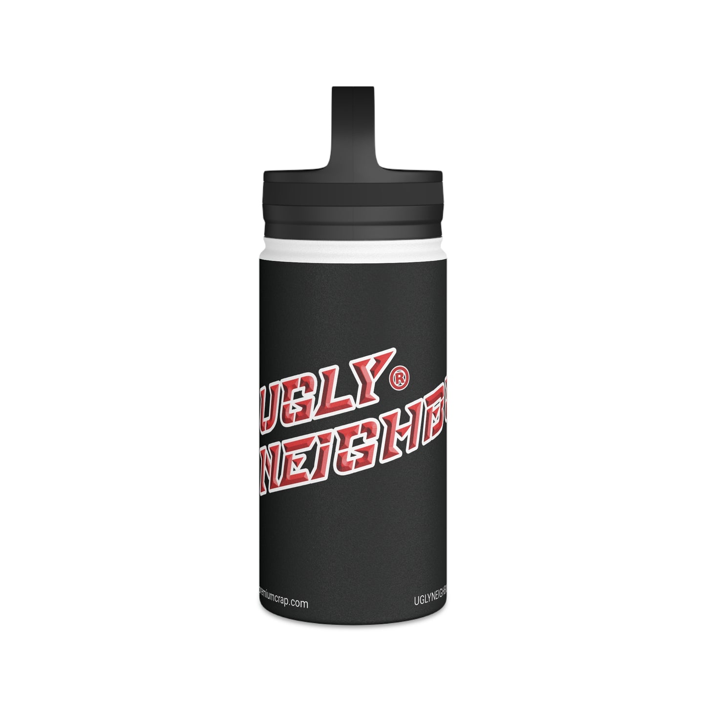 Ugly Neighbor Stainless Steel Water Bottle, Handle Lid