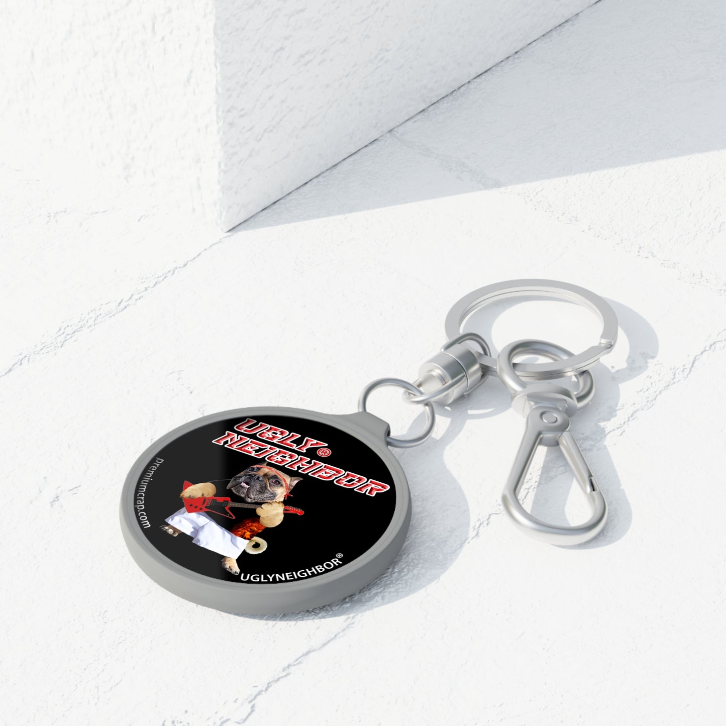 Ugly Neighbor Keyring Tag