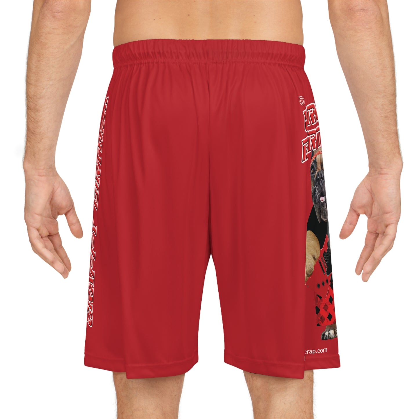 Crappy Birthday II Basketball Shorts - Dark Red