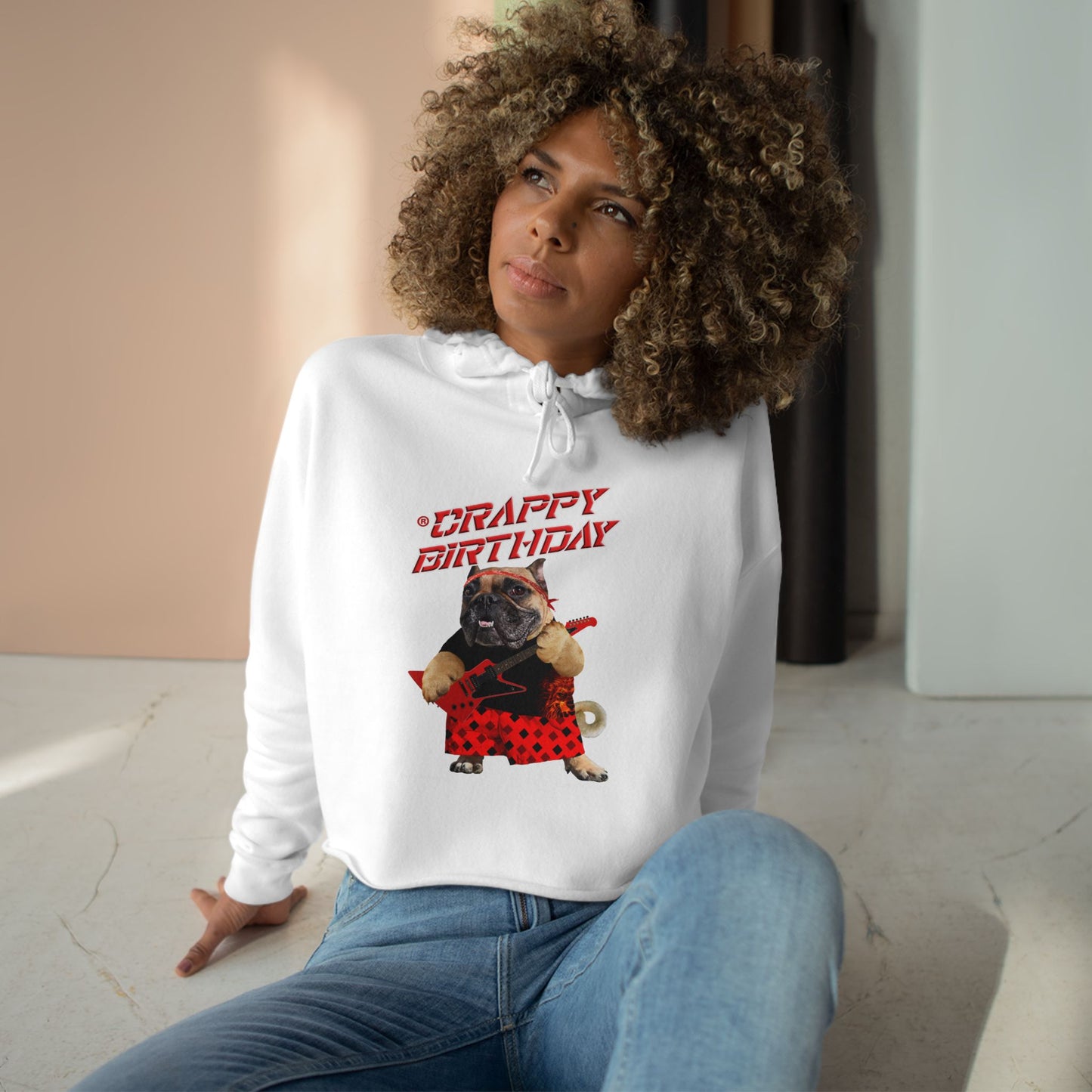 Crappy Birthday Cropped Hoodie