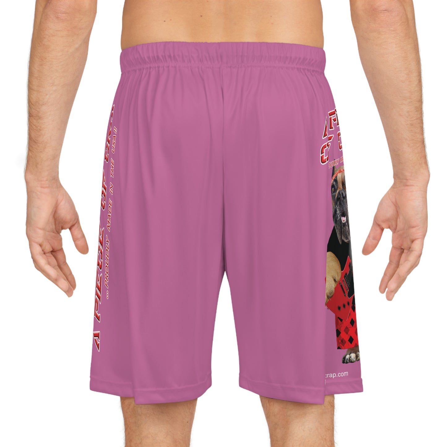 A Piece Of Crap II Basketball Shorts - Light Pink