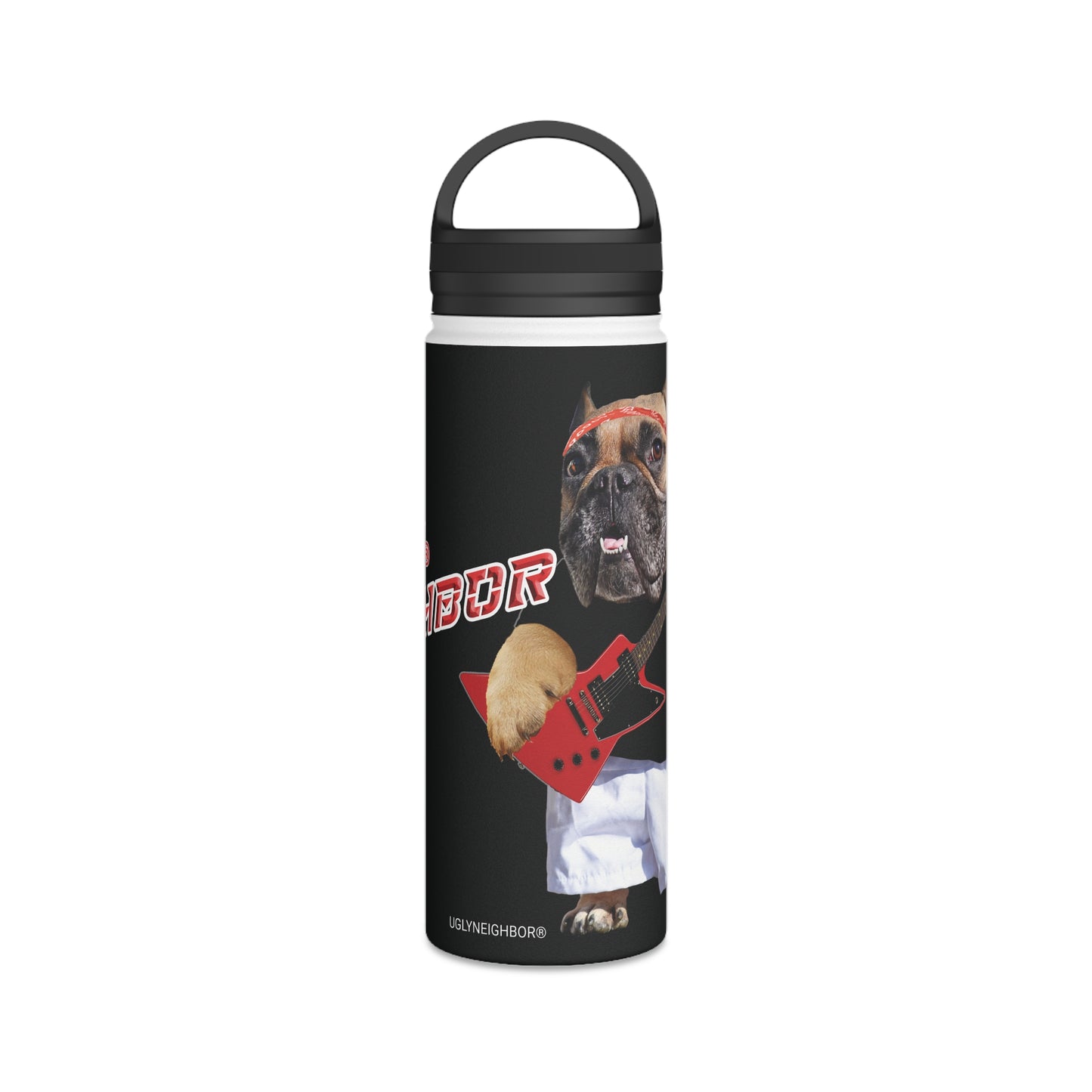 Ugly Neighbor Stainless Steel Water Bottle, Handle Lid