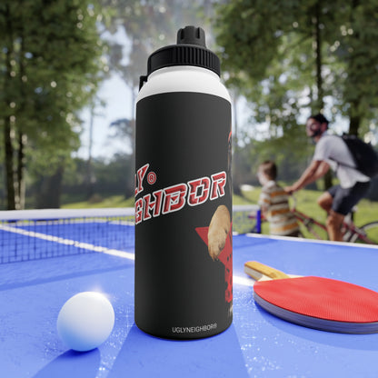 Ugly Neighbor II Stainless Steel Water Bottle, Sports Lid