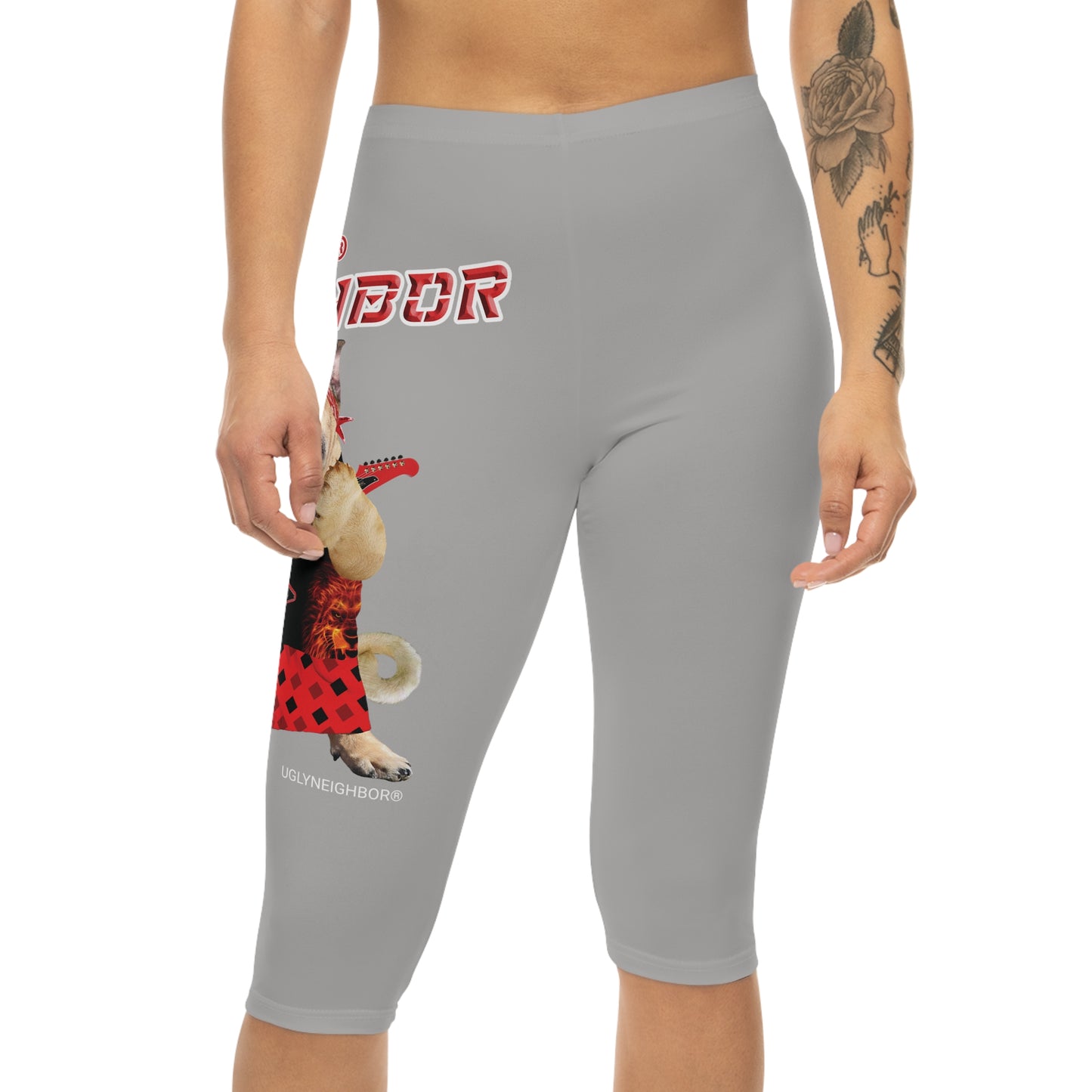 Ugly Neighbor II Women’s Capri Leggings - Light Grey