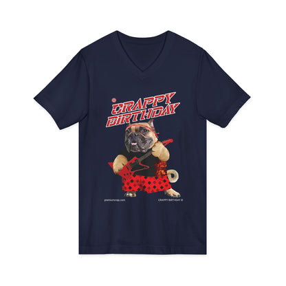 Crappy Birthday II Jersey Short Sleeve V-Neck Tee