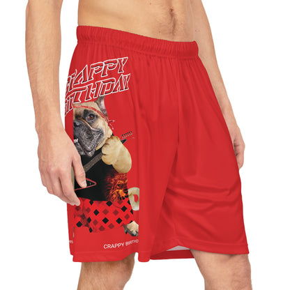 Crappy Birthday II Basketball Shorts - Red