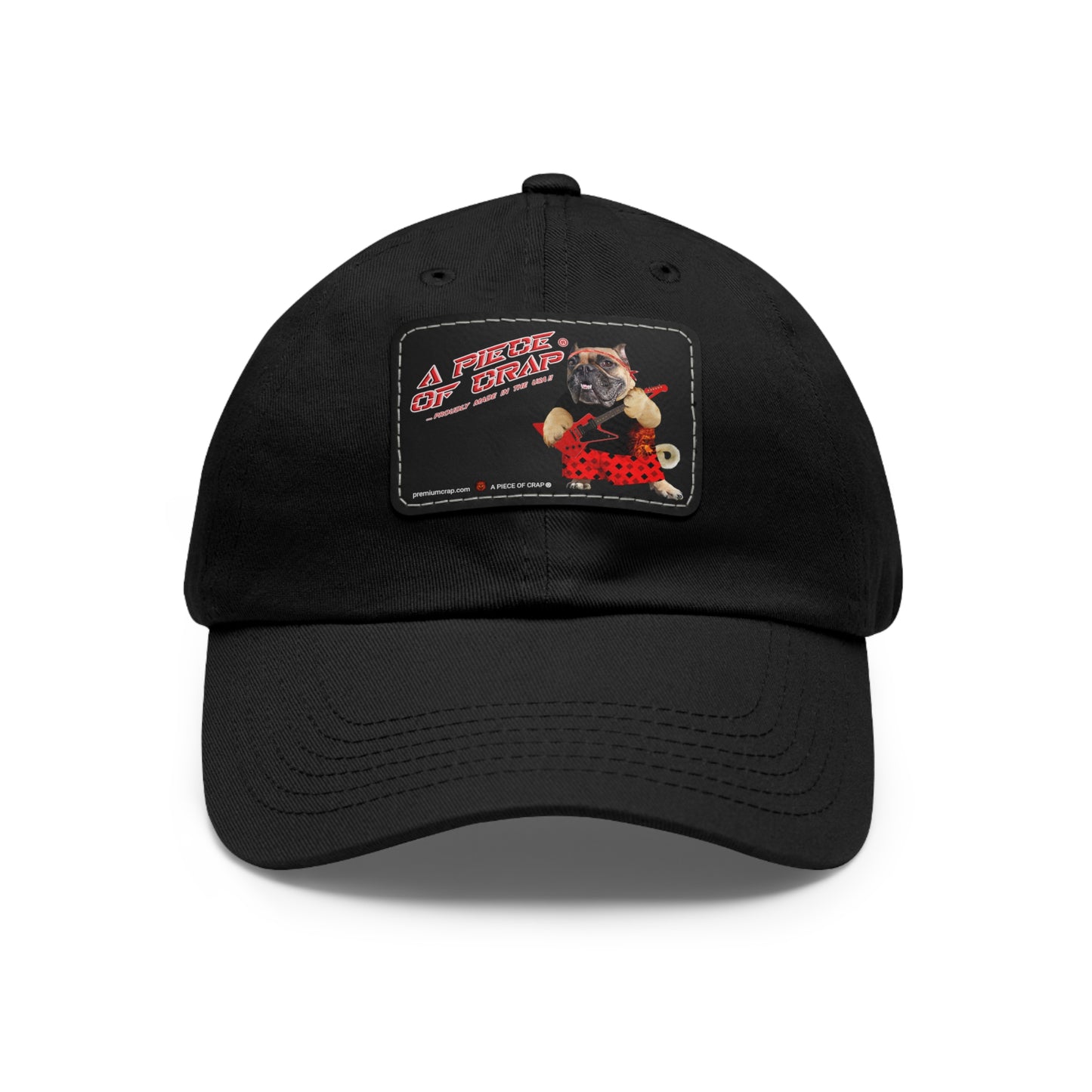 A Piece of Crap II Dad Hat with Leather Patch (Round)