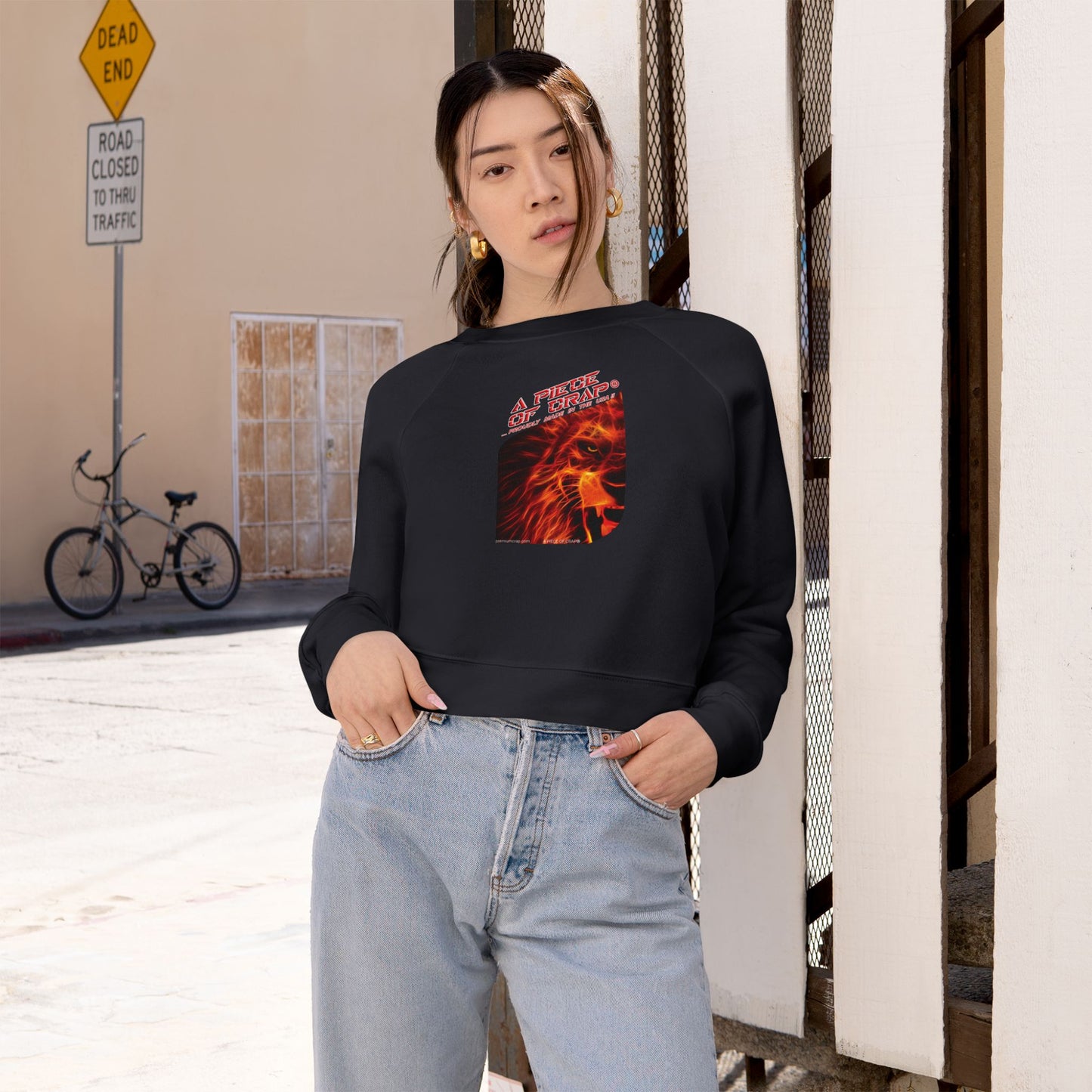 A Piece Of Crap Women's Cropped Fleece Pullover