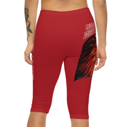 Crappy Birthday Capri-Cious Leggings - Dark Red