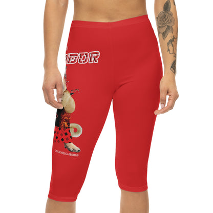 Ugly Neighbor II Women’s Capri Leggings - Red