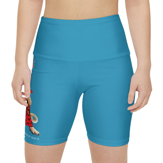 A Piece Of Crap II Women's Workout Shorts - Turquoise