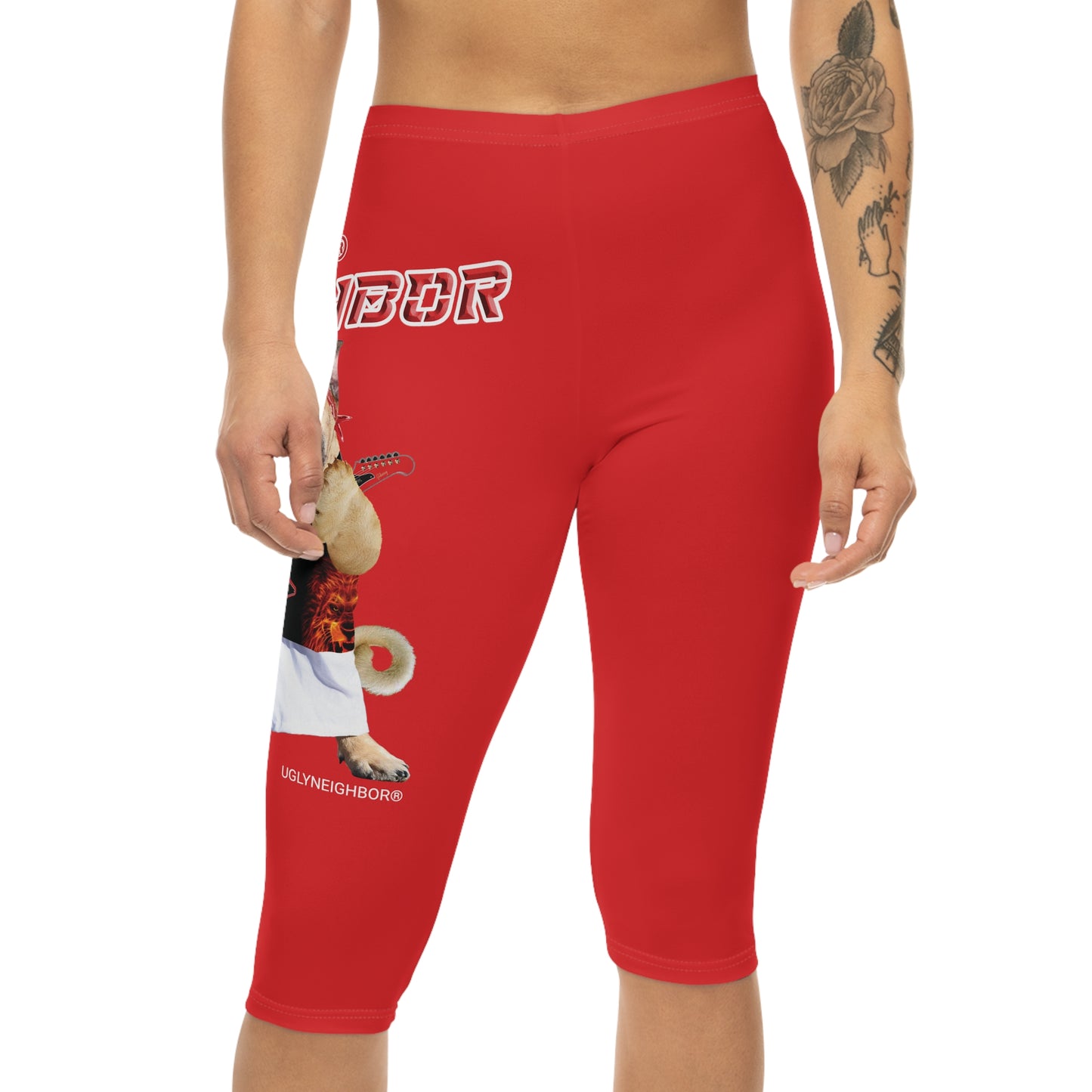 Ugly Neighbor Capri-Cious Leggings - Red