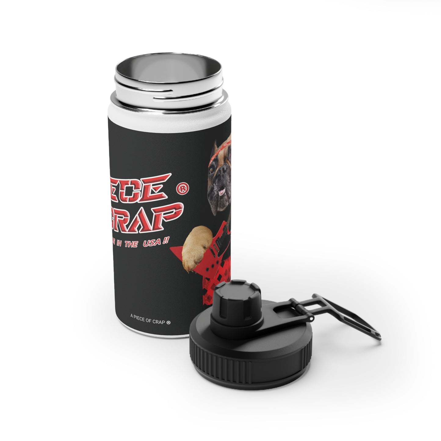 A Piece of Crap II Stainless Steel Water Bottle, Sports Lid