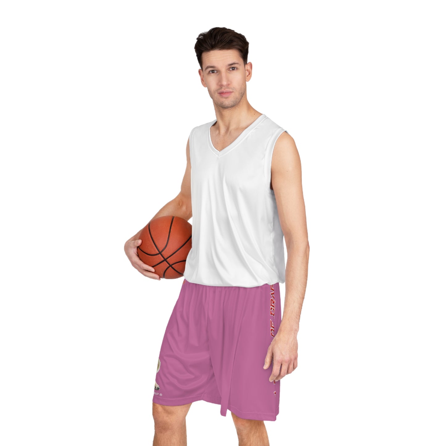 A Piece Of Crap II Basketball Shorts - Light Pink