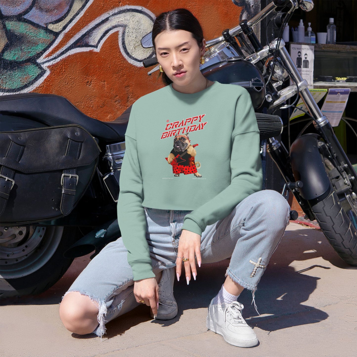 Crappy Birthday II Women's Cropped Sweatshirt