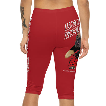 Ugly Neighbor II Women’s Capri Leggings - Dark Red