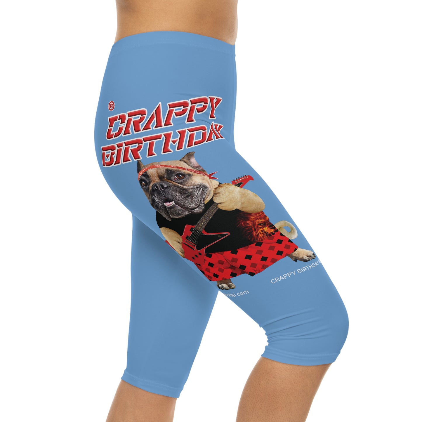 Crappy Birthday II Women’s Capri Leggings - Light Blue