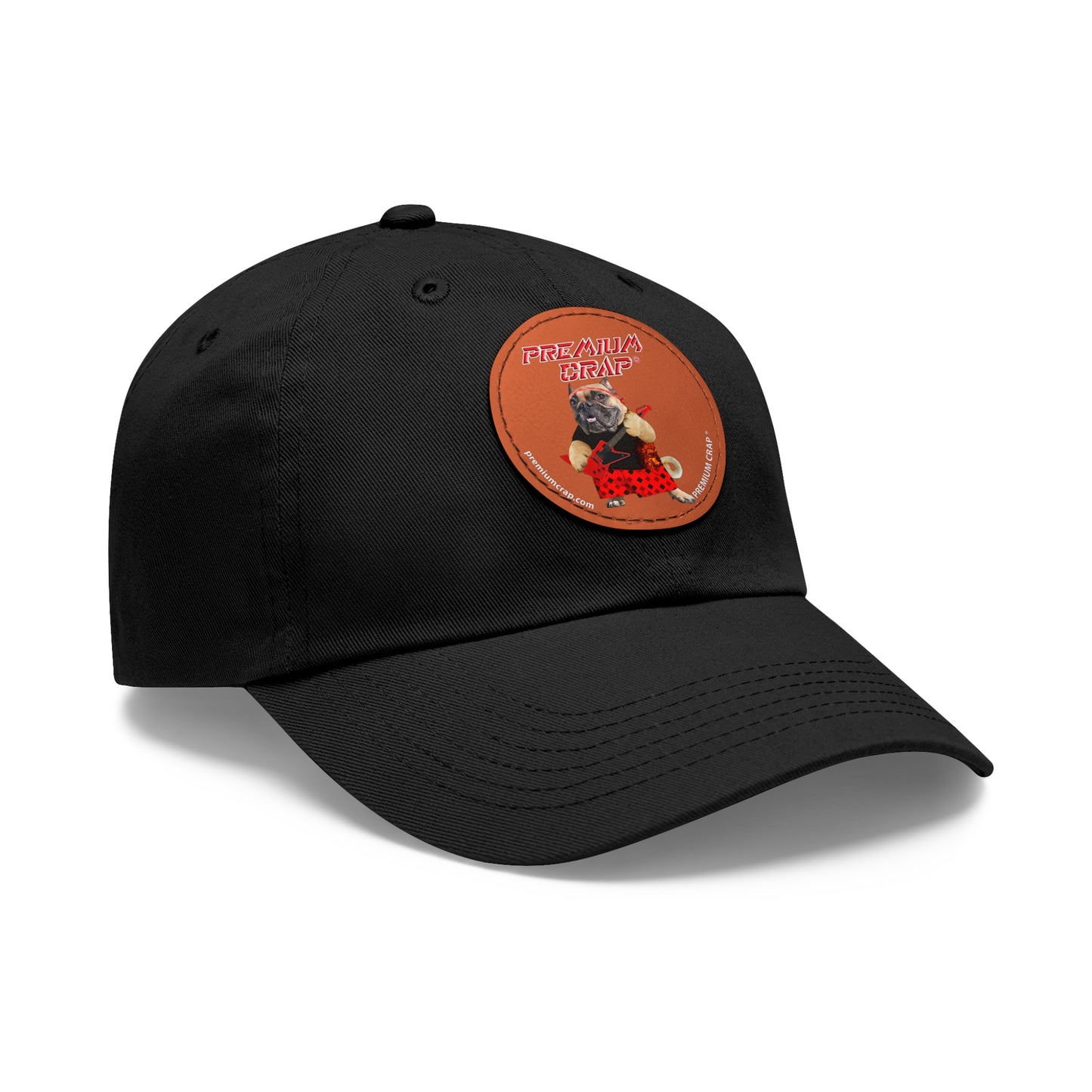 Premium Crap II Dad Hat with Leather Patch (Round)