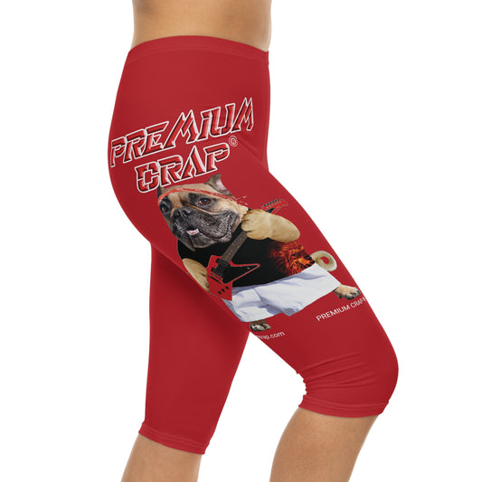 Premium Crap Women’s Capri Leggings - Dark Red