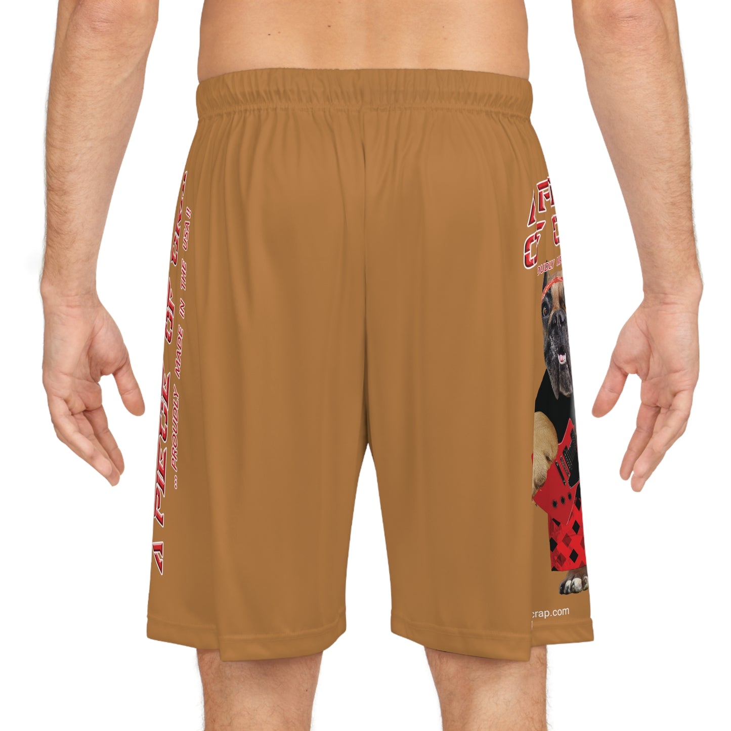 A Piece Of Crap II Basketball Shorts - Light Brown