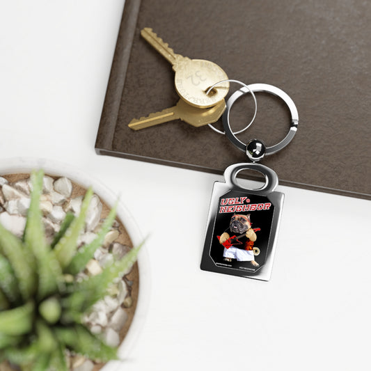 Ugly Neighbor Rectangle Photo Keyring