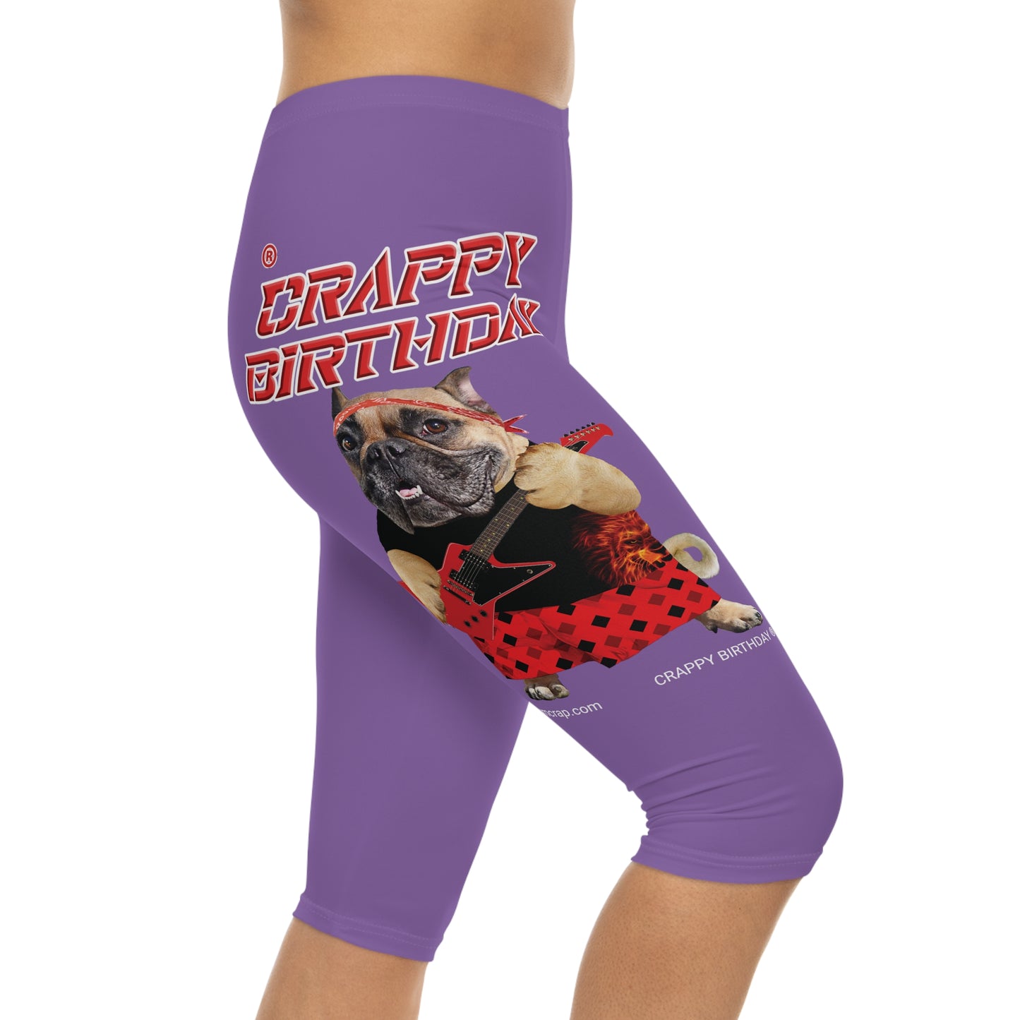 Crappy Birthday II Women’s Capri Leggings - Light Purple