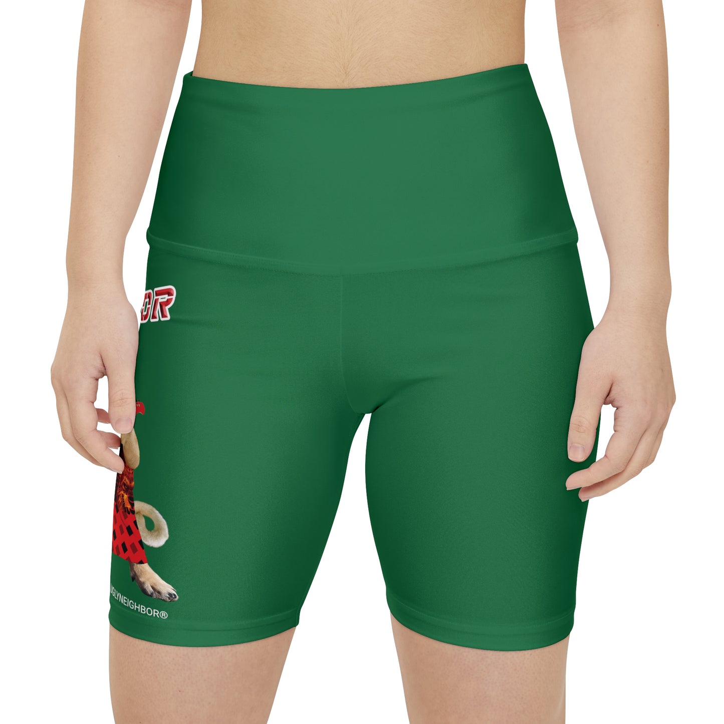 Ugly Neighbor II Women's Workout Shorts - Dark Green