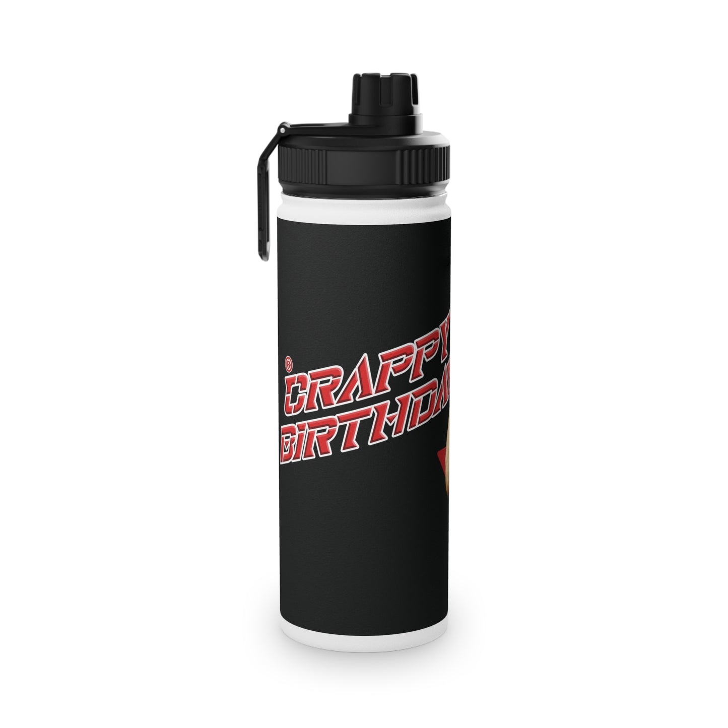 Crappy Birthday II Stainless Steel Water Bottle, Sports Lid