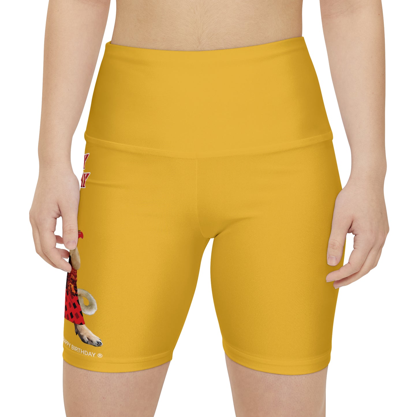 Crappy Birthday II Women's Workout Shorts - Yellow