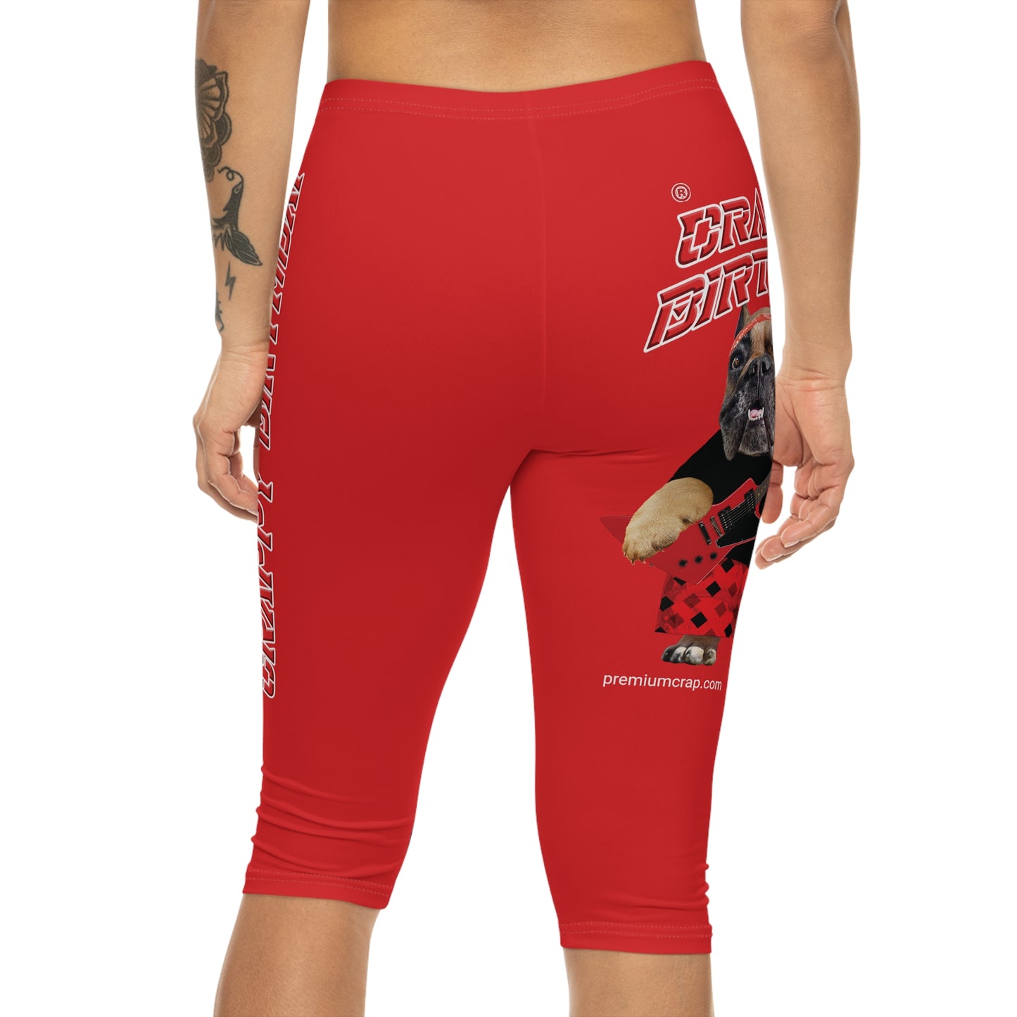 Crappy Birthday II Women’s Capri Leggings - Red