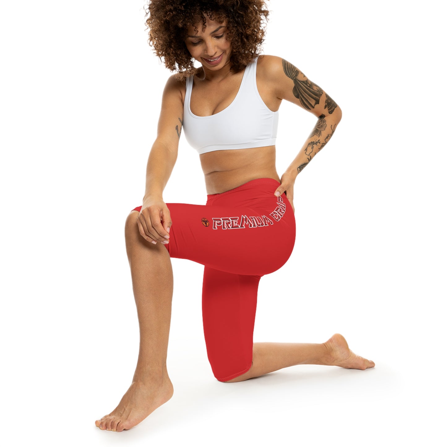 Premium Crap Capri-Cious Leggings - Red