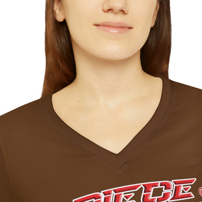 A Piece Of Crap II Women's Long Sleeve V-neck Shirt - Brown